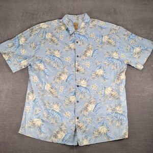 Jos. A.‎ Bank Silk Hawaiian Shirt Floral Print Button Up Short Sleeve XXL